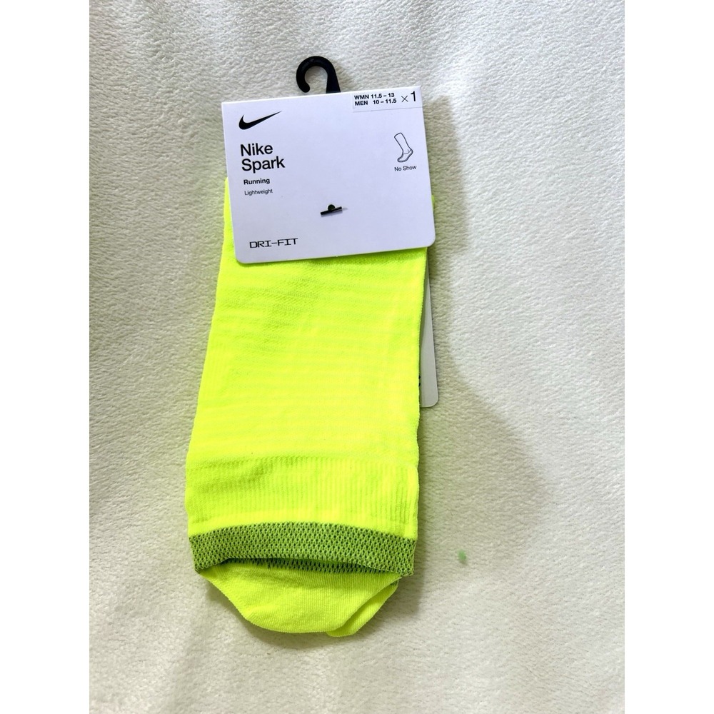 Nike Spark DZ3589-702 Men's 10-11.5 Volt Nylon Blend No Show Socks (JC)